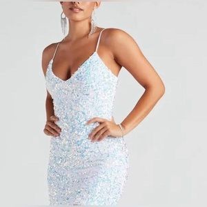 Kathy iridescent sequin mini dress- Windsor Store